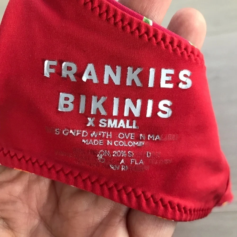 frankie’s bikinis autumn flower bikini top sz XS extra small